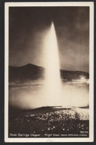 Idaho SODA SPRINGS Soda Springs Geyser - Night View -  RPPC