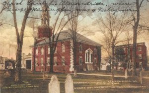 Christ Church - Alexandria, VA 1911 Hand-Colored Albertype Vintage Postcard