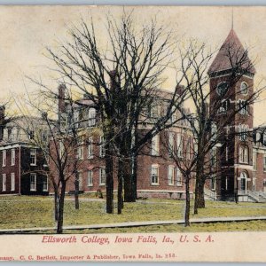 c1900s Iowa Falls, IA Ellsworth College Picture Post Card Colored Bartlett A194