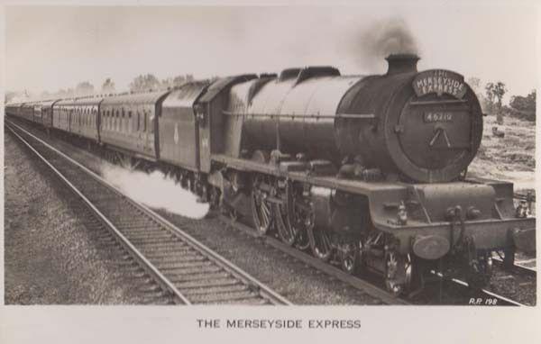 The Merseyside Express Train near Watford Antique Railway Real Photo Postcard