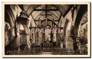 Old Postcard Brittany Lampaul Interior of & # 39Eglise