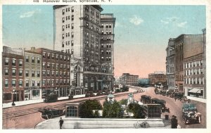 Syracuse New York NY, 1916 Hanover Square, Building, Highway, Vintage Postcard