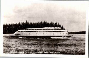 RPPC Kalakala, Streamlined Ferry Seattle WA Vintage Postcard U24