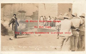 Mexico Border War, RPPC, Triple Execution No 2, Firing Line, WH Horne