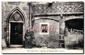 Postcard Old House Salers Bargue Folklore Costume