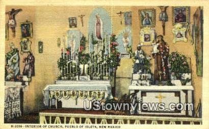 Interior of Church in Pueblo of Isleta, New Mexico