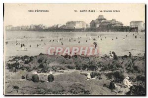 Old Postcard Emerald Coast Saint Malo La Grande Greve