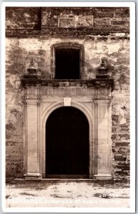 VINTAGE POSTCARD SAN MARCOS CASTLE DOOR AT ST. AUGUSTINE FLORIDA REAL PHOTO RPPC