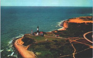 USA Montauk Point Lighthouse Massachusetts Chrome Postcard 09.52