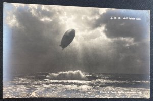 Mint Germany ZR III Zeppelin On The High Seas Real Picture Postcard