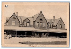 Campbellton New Brunswick Canada Postcard C.N.R. Depot Building c1950's Posted