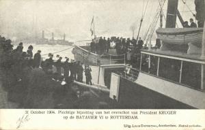 BOER WAR, Remains President Paul Kruger aboard Batavier VI in Rotterdam (1904)
