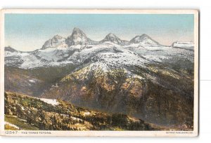 Idaho ID Postcard 1915-1930 The Three Tetons Mountain Peaks