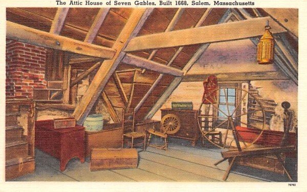 The Attic in Salem, Massachusetts House of Seven Gables.