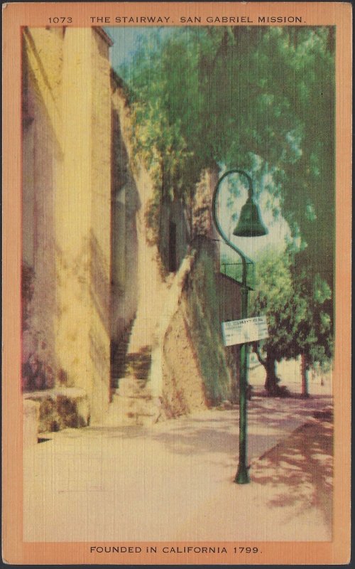 THE STAIRWAY SAN GABRIEL MISSON CAL. 1956