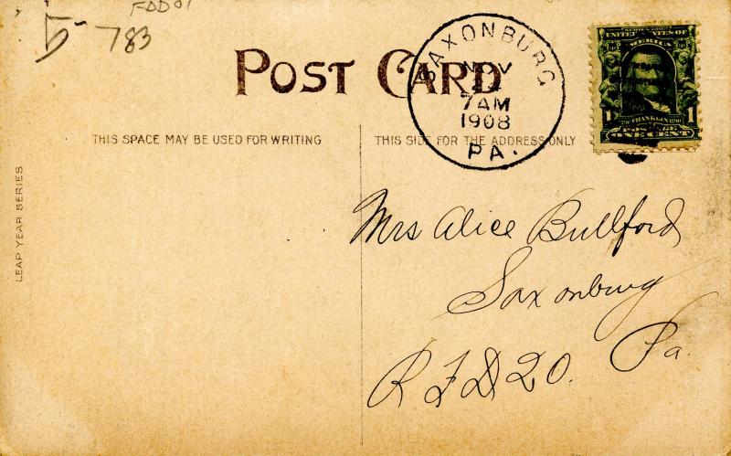 Greeting - Leap Year, 1908. The end of the chase      (Comic)