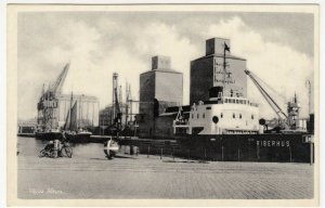 Denmark; Vejle Docks, PPC, Unused, Note Cranes, Warehouses & Freighter Riberhus
