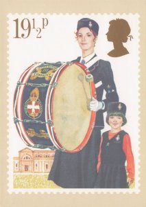 Girls Brigade Orchestra Drummer Giant Drum Royal Mail Stamp Ltd Postcard