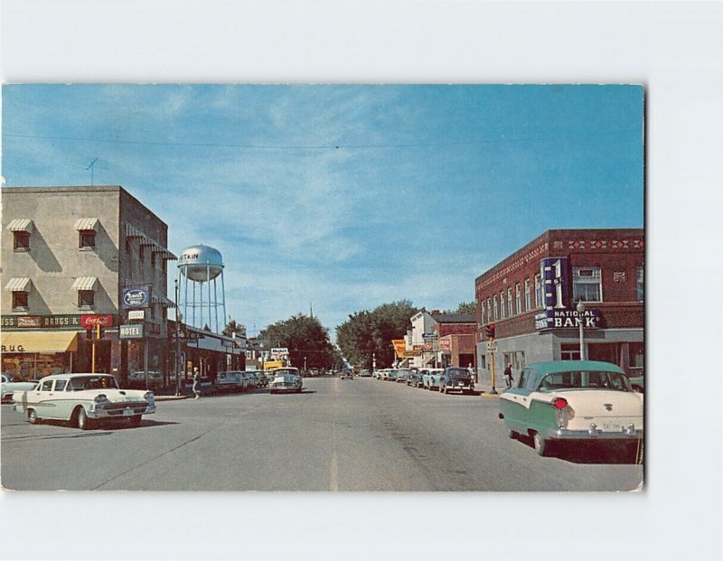 Postcard Looking west on 2nd Street & Hwy. 210, Atkin, Minnesota