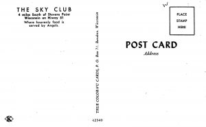 Sky Club Restaurant Highway 51 Stevens Point Wisconsin postcard