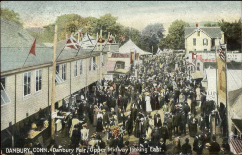 Danbury CT Upper Midway c1908 Fair Postcard