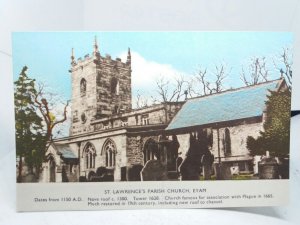 St Lawrences Parish Church Eyam Derbyshire Vintage Postcard