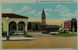 The Transportation Center of Cheyenne, Wyoming Vintage Postcard P55