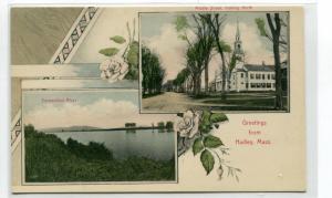 Greetings from Hadley Massachusetts Multi View 1910c postcard