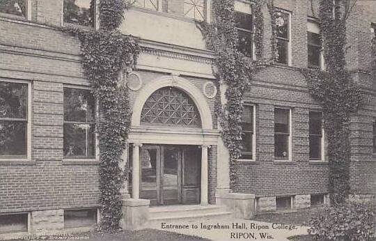 Wisconsin Ripon Entrance To Ingraham Hall Ripon College Albertype