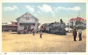 Provincetown MA N.Y. N. H. & H. Railroad Station Train Depot Postcard