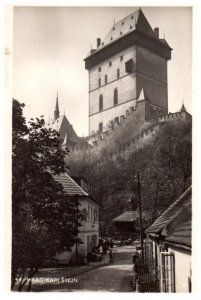 Hrad Karlstejn Castle Czech Republic Black And White Postcard