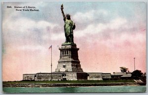 New York City NY c1910 Postcard Statue Of Liberty NY Harbour