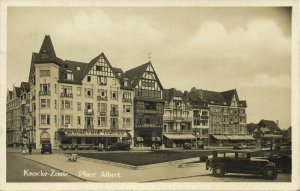 belgium, KNOKKE KNOCKE Zoute, Place-Albert, Carlton Hotel (1930s) RPPC Postcard