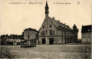 CPA CLERMONT - Hotel de Ville et Fontaine Masse (423620)