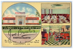 c1940's Joe Brocatos Restaurants Scene Shreveport Louisiana LA Unposted Postcard