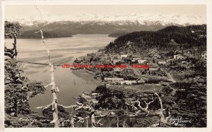 AK, Cordova, Alaska, RPPC, Bird's Eye View, H.W. Steward 1927 Photo