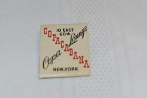 Copa Copacabana Lounge New York 20 Strike Matchbook