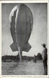 Camp Lejeune NC Dirigible Military Balloon Maneuvers Postcard