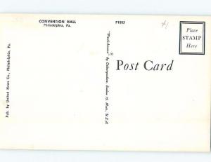 Unused Pre-1980 CONVENTION HALL Philadelphia Pennsylvania PA G0401