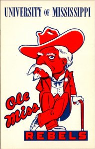 Postcard University of Mississippi Ole Miss Rebels Mascot