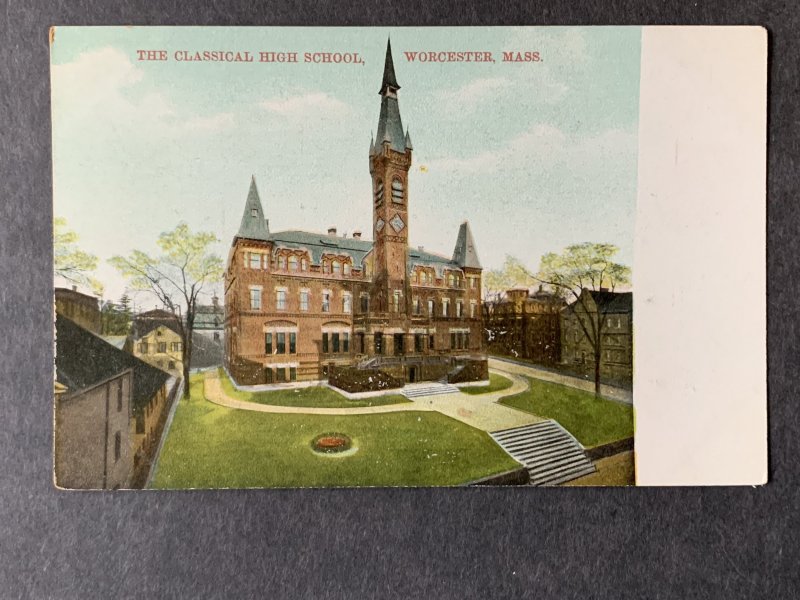 The Classical High School Worcester MA Litho Postcard H1286082506