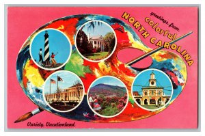 Postcard NC Greetings From Colorful North Carolina Vintage Standard View Card