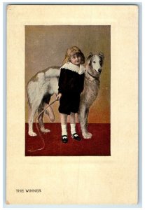 c1910's Cute Little Boy With His Borzoi Dog Bamforth Unposted Antique Postcard