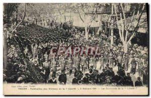 Old Postcard Boat War Toulon Funerals of victims of Liberty Survivors of freedom