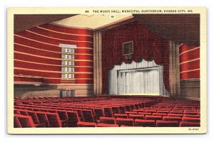 Postcard The Music Hall Municipal Auditorium Kansas City MO. Missouri