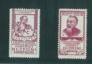 32005 VINTAGE LETTER CLOSERS: AREZZO - Sansepolcro: 1927 CENTENARY BUITONI-