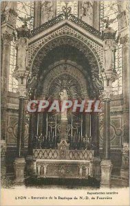 Old Postcard Lyon Shrine of the Basilica of N D Fourviere