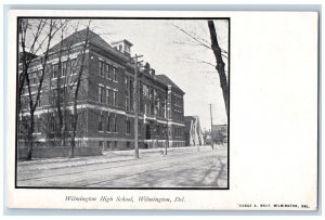 c1905 Wilmington High School Campus Building Winter Wilmington Delaware Postcard