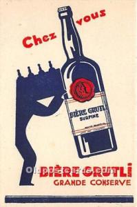 Chez Vous Biere Grutli Advertising Unused 