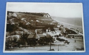 Vintage Real Photo Postcard  Alum Chine Cliff Gardens Bournemouth Posted 1941 B1